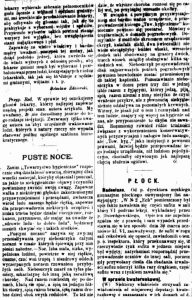 Puste noce - Echa Płockie i Łomżyńskie nr 6 R.1 19.04.1898 rok
